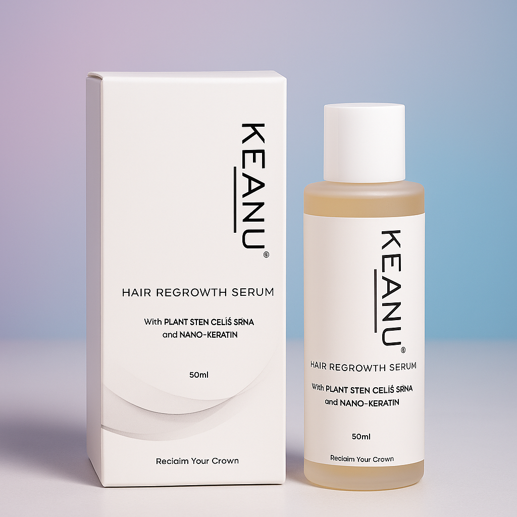 KEANU Hair ReGrowth Serum bottle and carton
